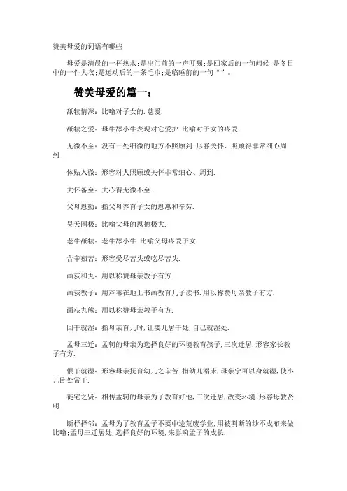 赞美母爱的词语有哪些