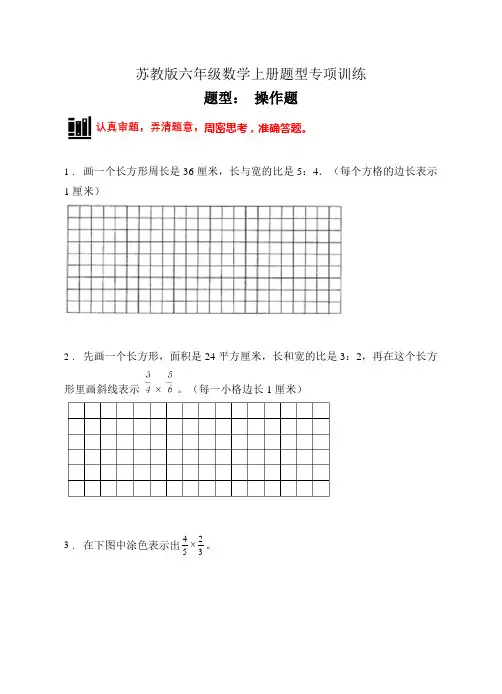 【题型专项】苏教版六年级数学上册专项复习-操作题(A卷有答案)