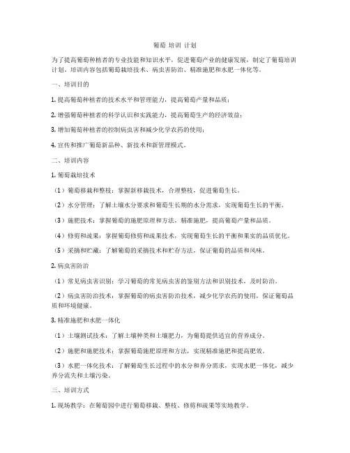 葡萄  培训  计划