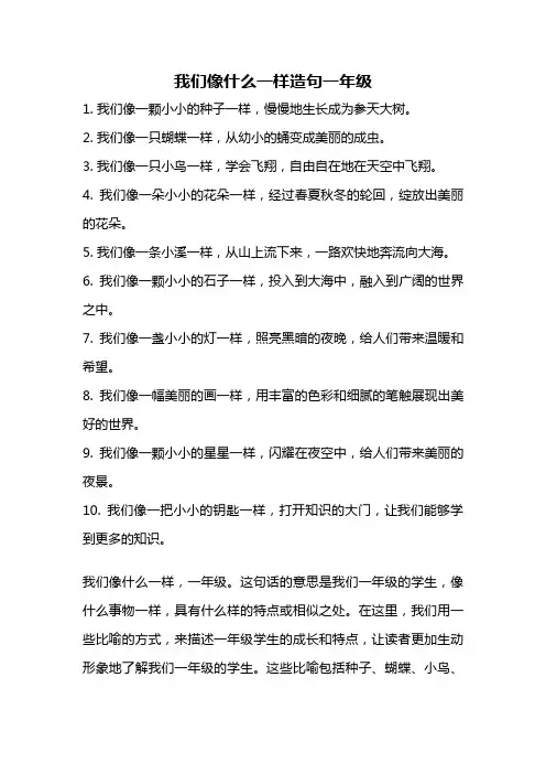 我们像什么一样造句一年级
