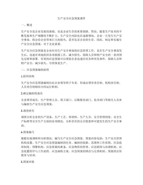 生产安全应急预案课件