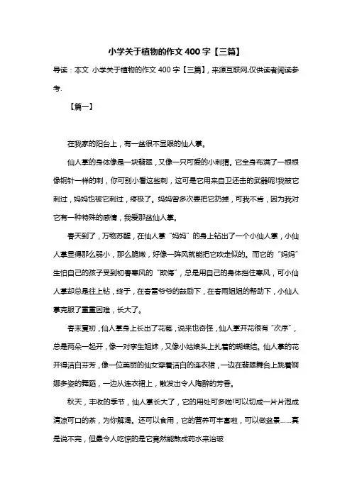 小学关于植物的作文400字【三篇】