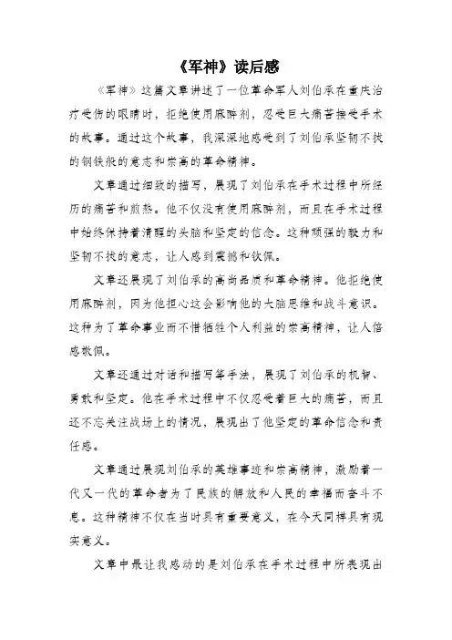 军神读后感