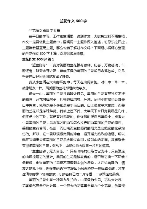 兰花作文600字3篇