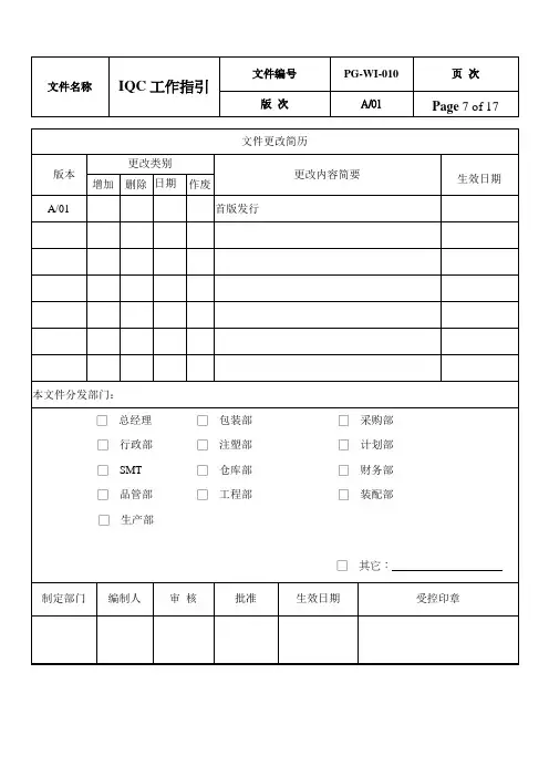 IQC工作指引