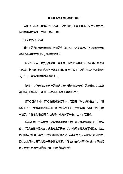 鲁迅笔下的看客形象读书笔记