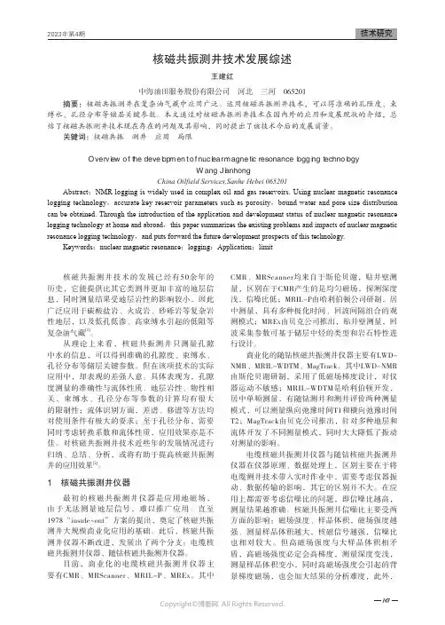 211219812_核磁共振测井技术发展综述
