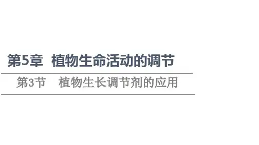 高中生物新人教版选择性必修1第5章第3节植物生长调节剂的应用课件(50张)