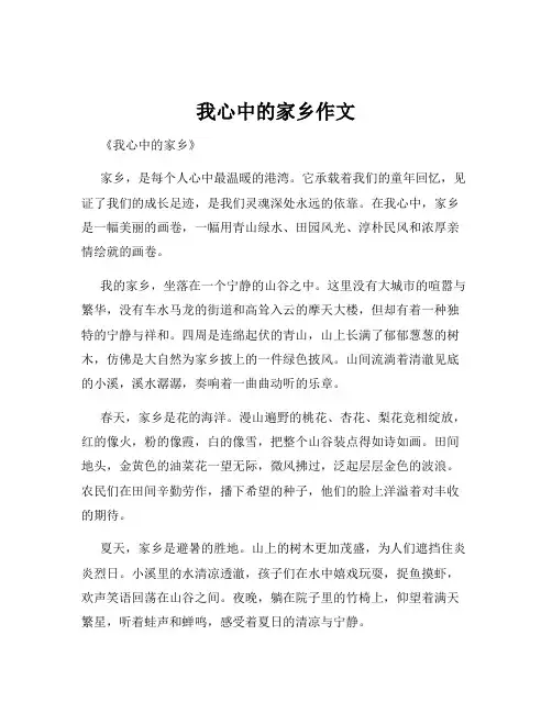 我心中的家乡作文