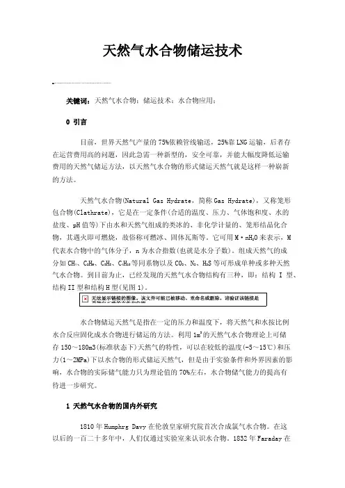 天然气水合物储运技术
