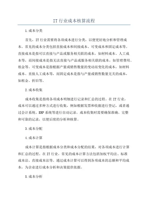 IT行业成本核算流程
