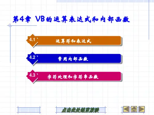 第4章  VB的运算表达式和内部函数