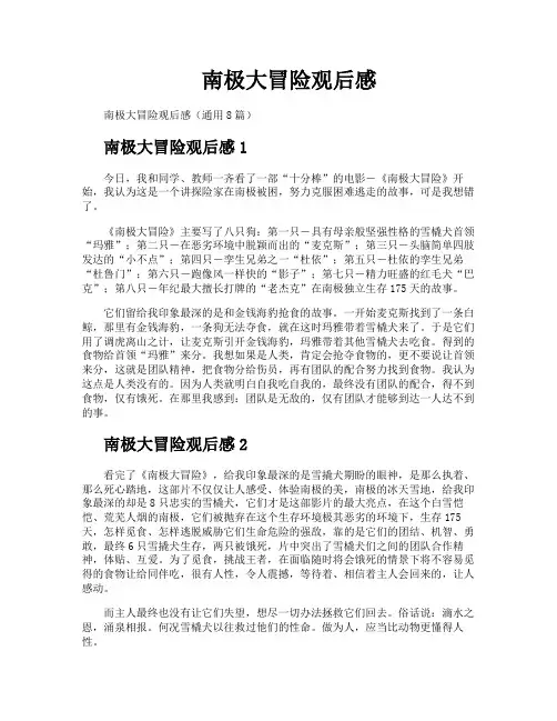 南极大冒险观后感