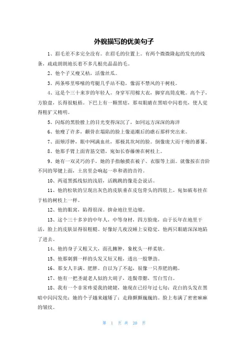 外貌描写的优美句子