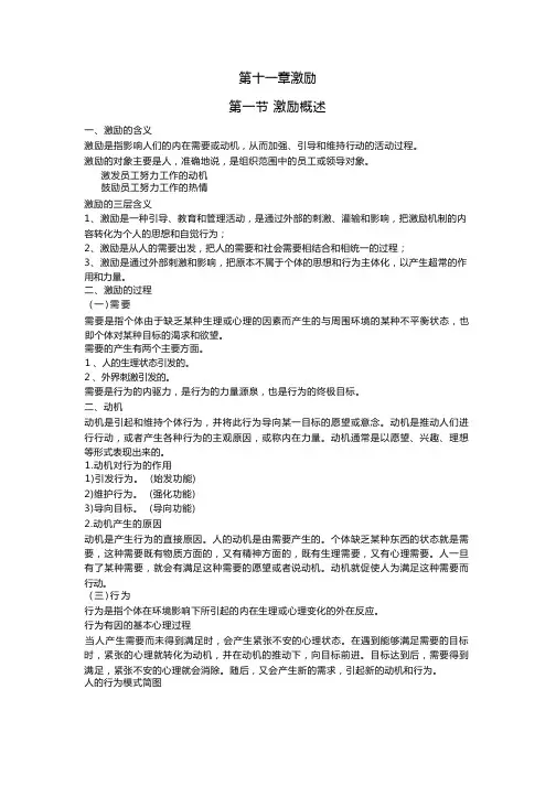 第十一章激励精讲讲义