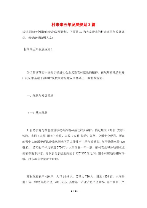 村未来五年发展规划3篇