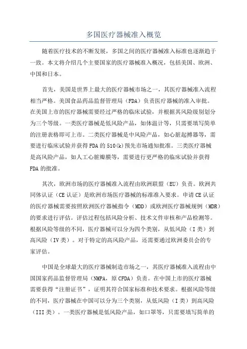 多国医疗器械准入概览