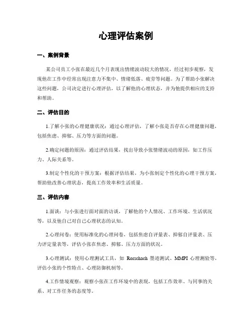 心理评估案例
