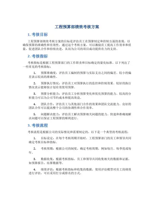 工程预算部绩效考核方案
