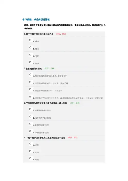 成功的项目管理