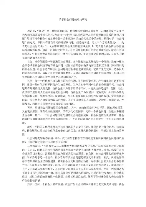 社会问题  马原论文