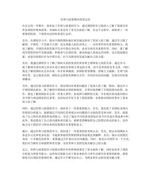 形势与政策期末收获总结