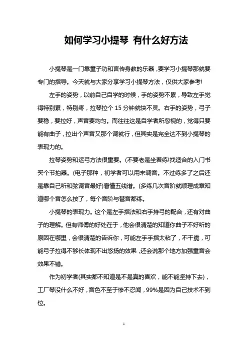 如何学习小提琴 有什么好方法