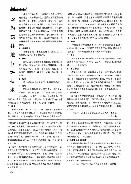 双孢菇林地栽培技术