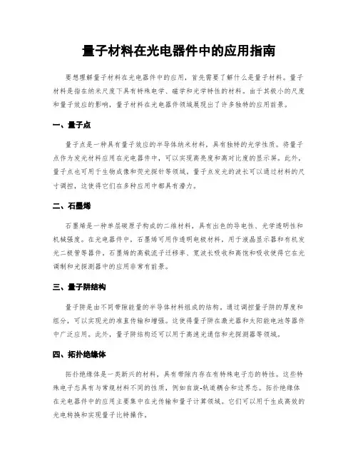 量子材料在光电器件中的应用指南