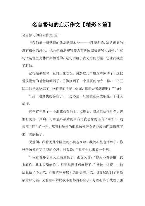 名言警句的启示作文【精彩3篇】