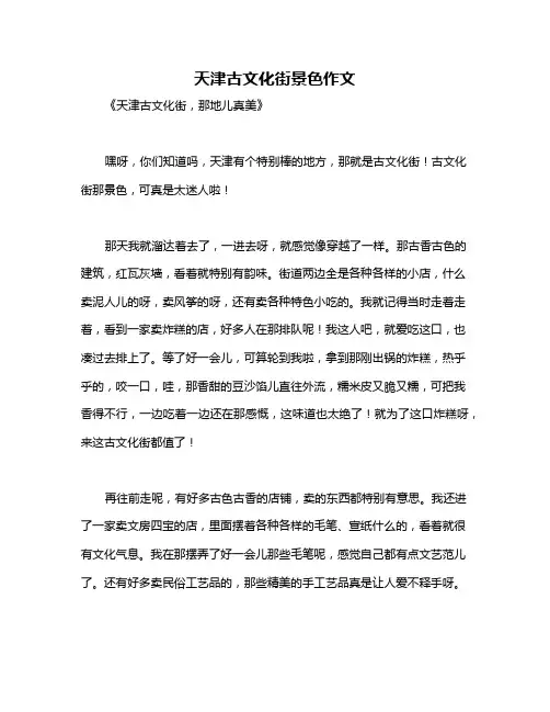 天津古文化街景色作文