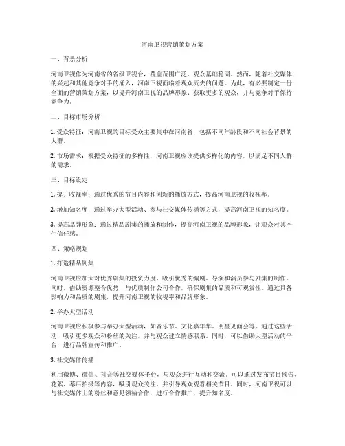 河南卫视营销策划方案