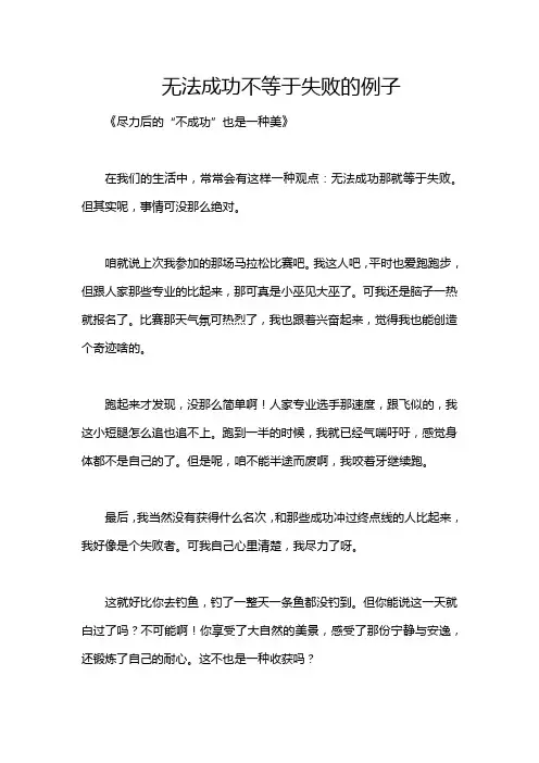 无法成功不等于失败的例子