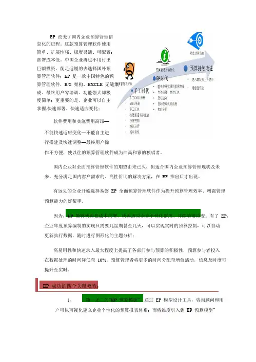 易磐EP全面预算管理软件解决方案