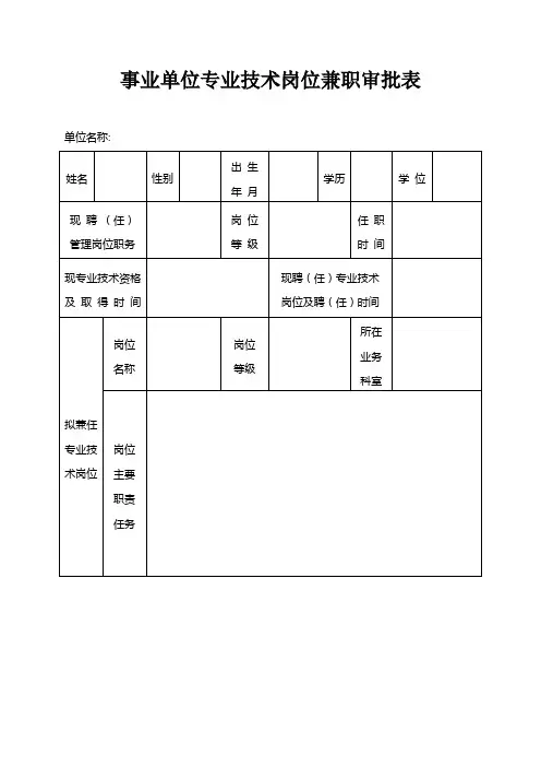 兼职审批表