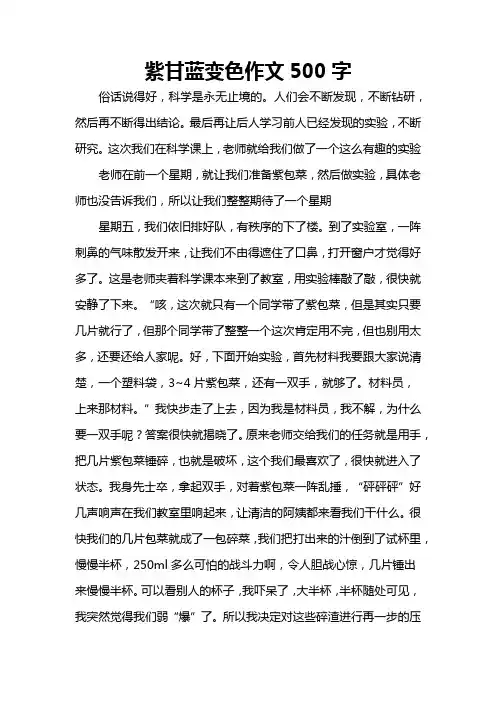紫甘蓝变色作文500字