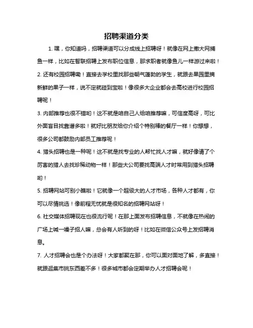 招聘渠道分类