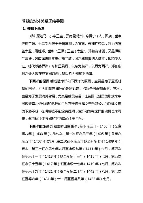 明朝的对外关系思维导图