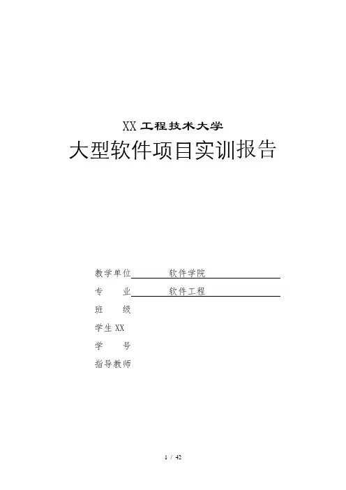 软件工程专业大型软件项目实训
