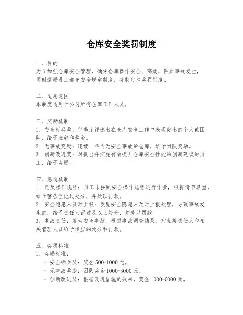 仓库安全奖罚制度
