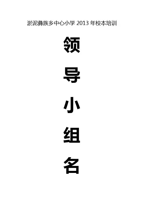 淤泥彝族乡中心小学2013年校本培训