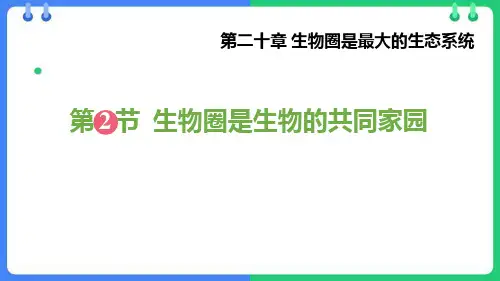 苏教版八年级生物上册《生物圈是生物的共同家园》PPT课件