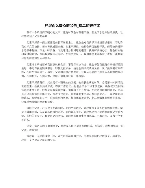 严厉而又暖心的父亲_初二优秀作文
