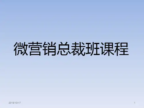 完整版微商从零基础开始PPT课件