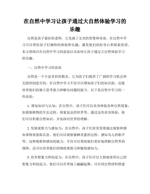 在自然中学习让孩子通过大自然体验学习的乐趣