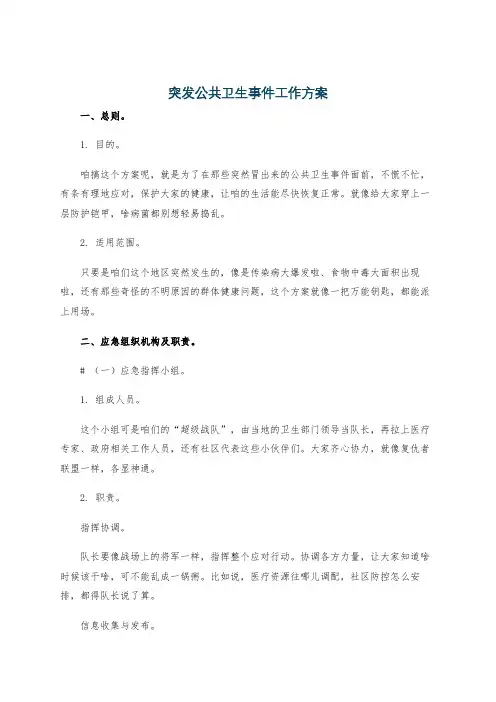突发公共卫生事件工作方案