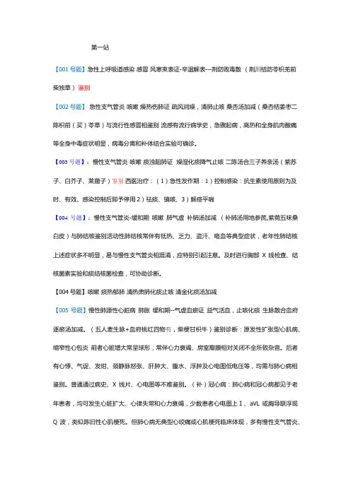 2024年中西医结合执业医师考试第一站优选全文