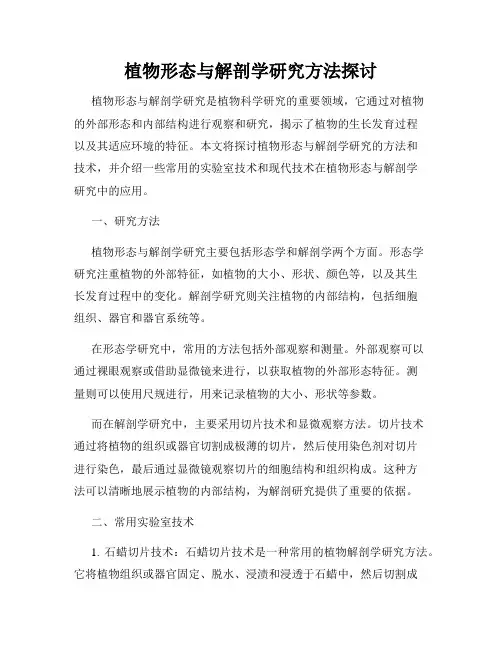 植物形态与解剖学研究方法探讨