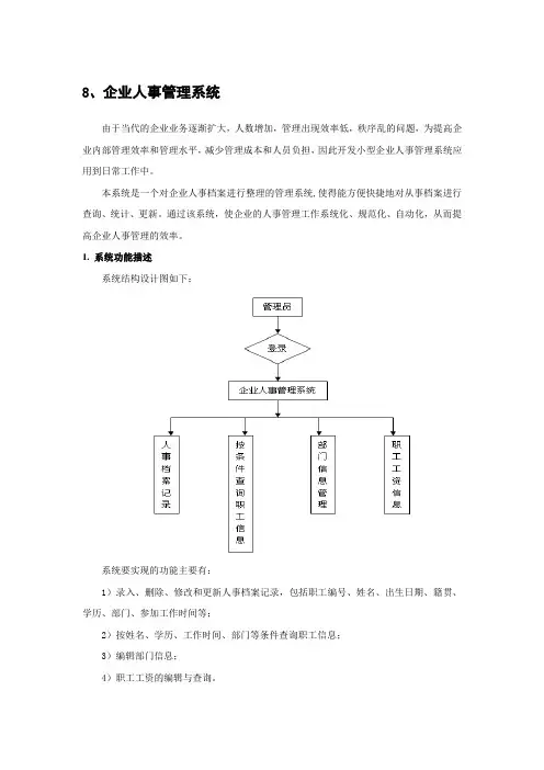 企业人事管理系统