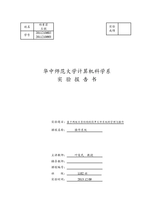 文件操作实验报告